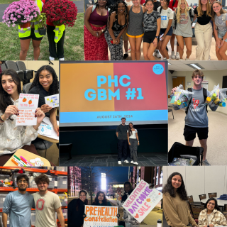 A colorful photo collage of PHC members at various events and activities