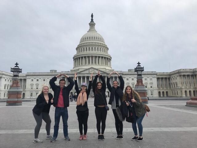 Buck-I-SERV alternative break participants outside of the Capitol Building in Washington DC