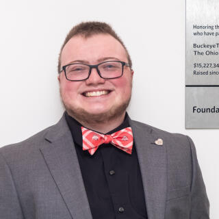 Jayden smiling at camera