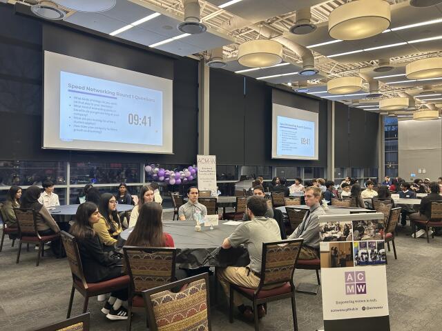 Association of Computing Machinery Committee on Women in Computing at a conference.