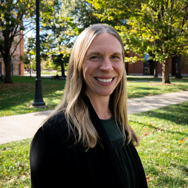 Anna smiling at camera.