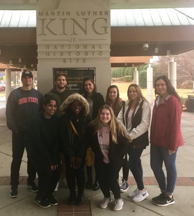 Buck-I-SERV alternative break participants visiting Martin Luther King Jr. National Historic Site