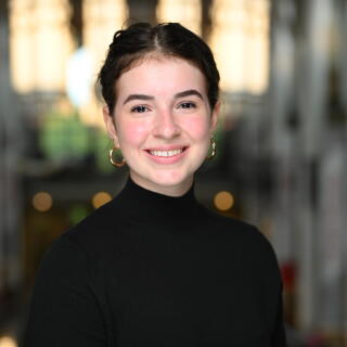 Amy smiling at the camera.