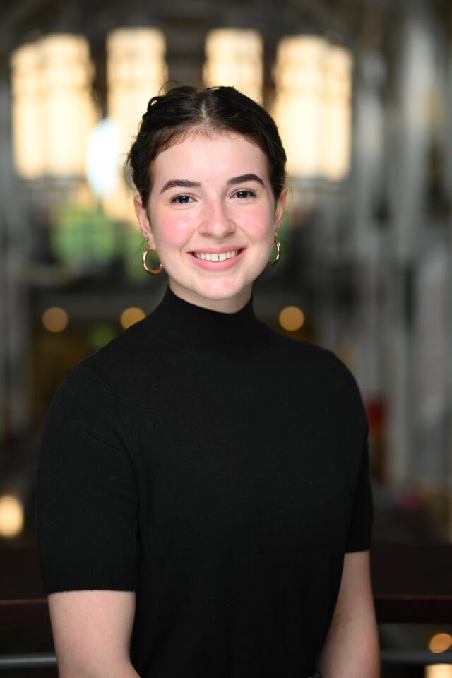 Amy smiling at the camera.