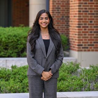Ananya smiling at the camera.