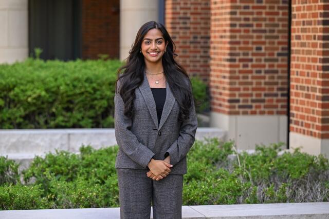Ananya smiling at the camera.
