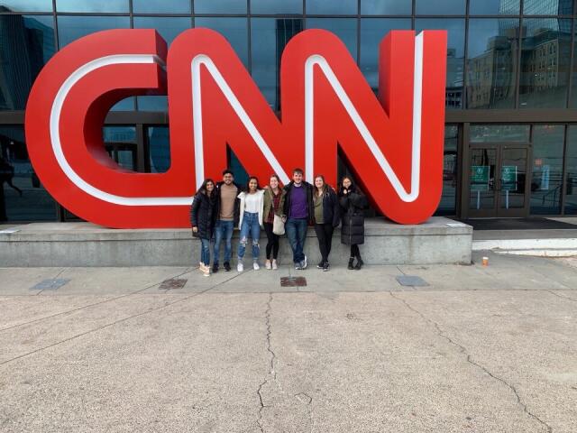 Photo of Buck-I-SERV alternative break participants outside of CNN international headquarters
